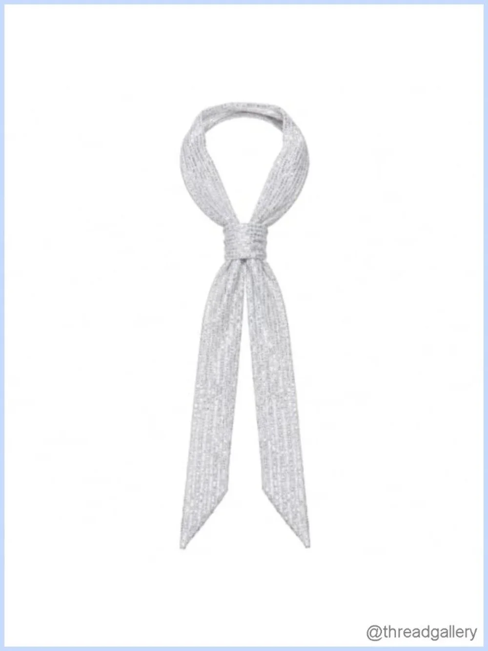 Silver Sequin Scarf for Women Lightweight Long Skinny Glitter Scarf
